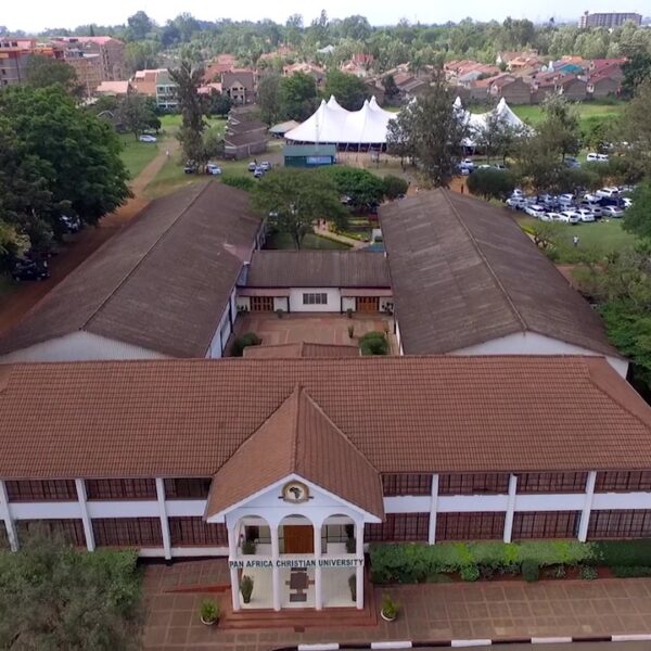 An aerial view of the main administration block. In the back ground is EPH building, and CITAM Thika Road (white tent)