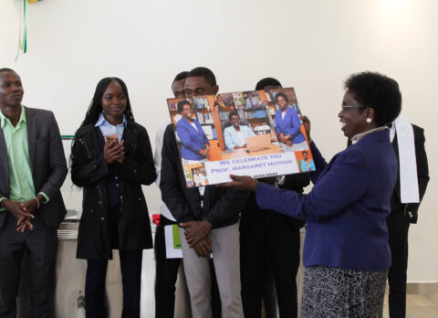 PAC University Student Council gifts outgoing VC Prof. Margaret J. Muthwii